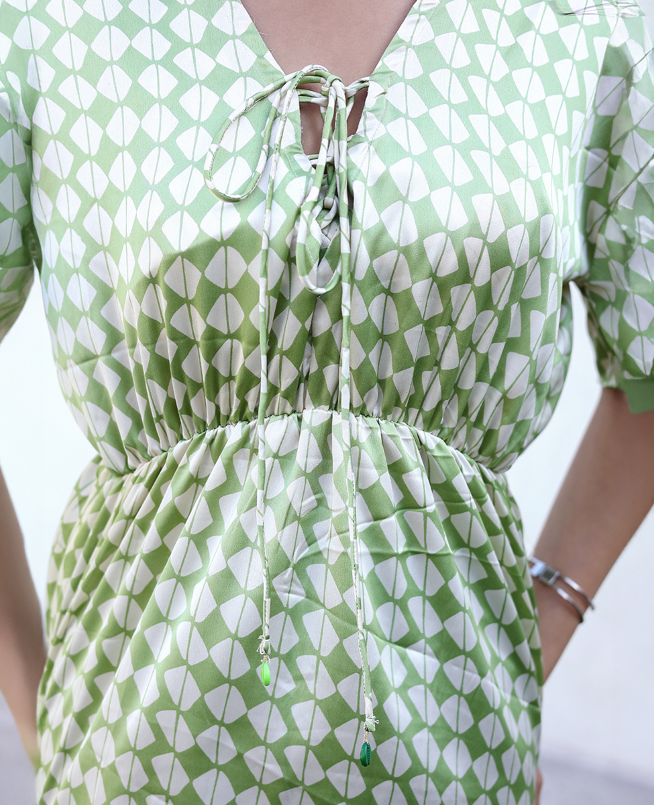 Mod Muse Tie-Front Romper with Flutter Sleeves