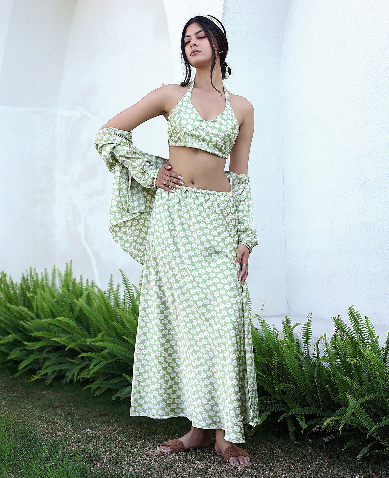 Mod Muse Halter Top & Maxi Skirt Set