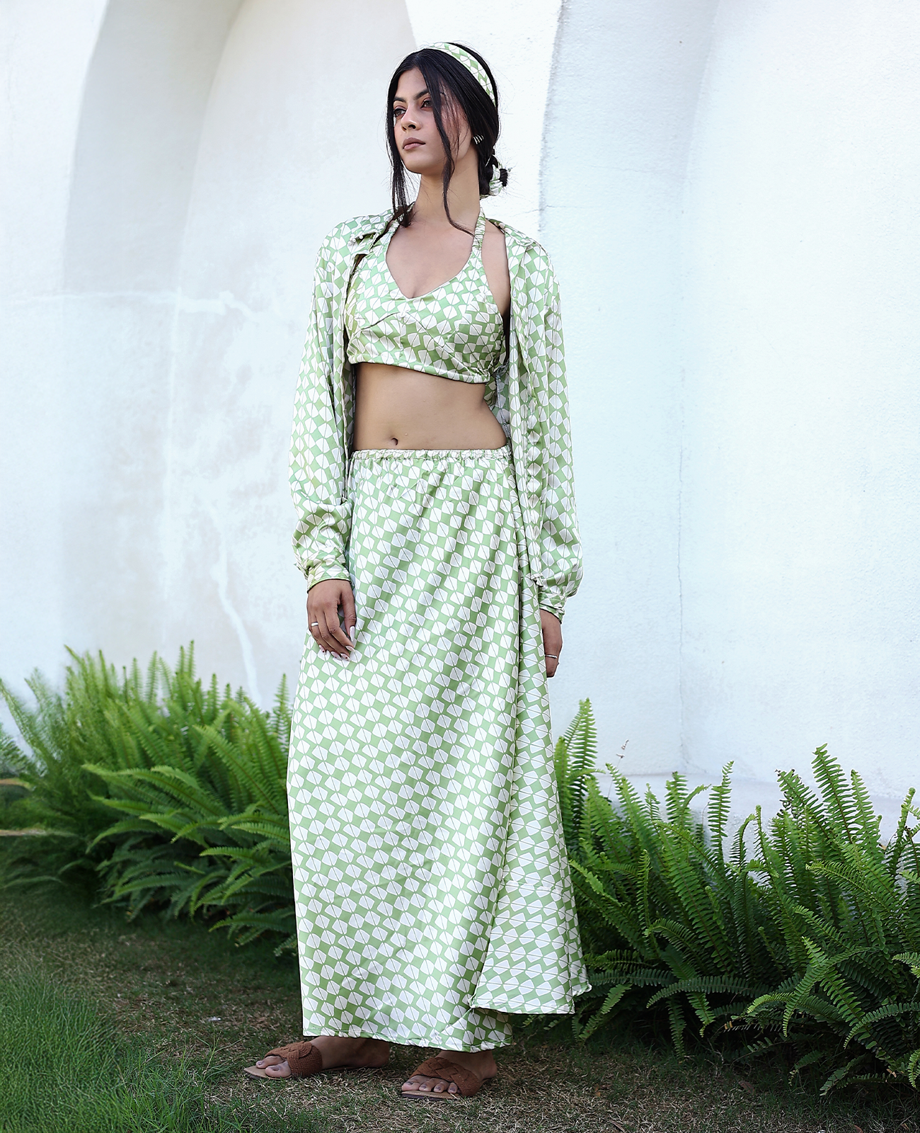 Mod Muse Halter Top & Maxi Skirt Set