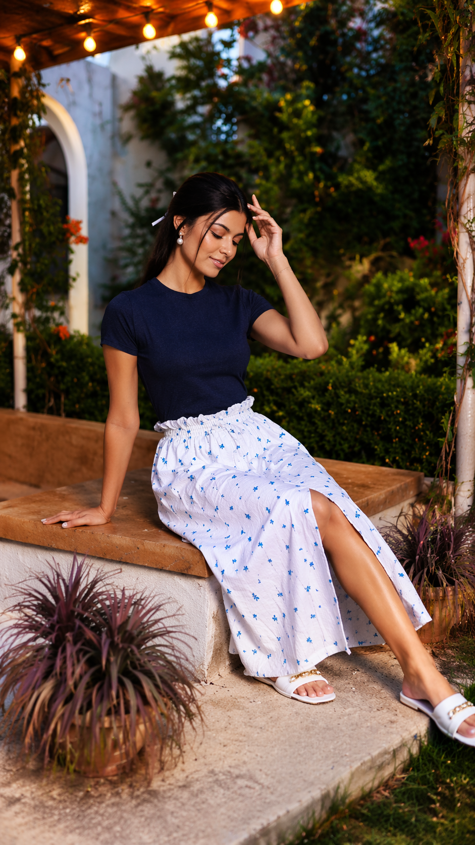 Palm Slit Maxi Skirt Set