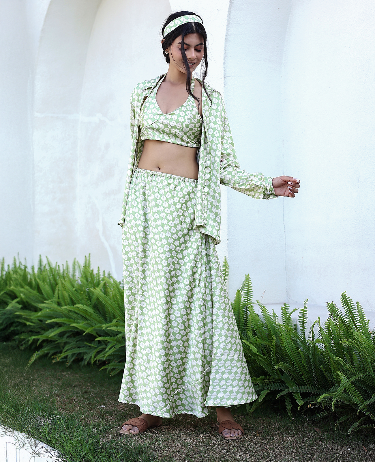 Mod Muse Halter Top & Maxi Skirt Set