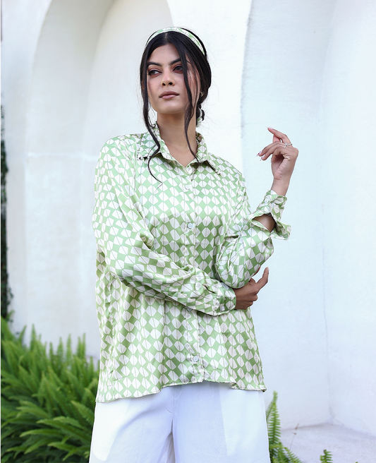 Mod Muse Long Sleeve Button-Down Shirt