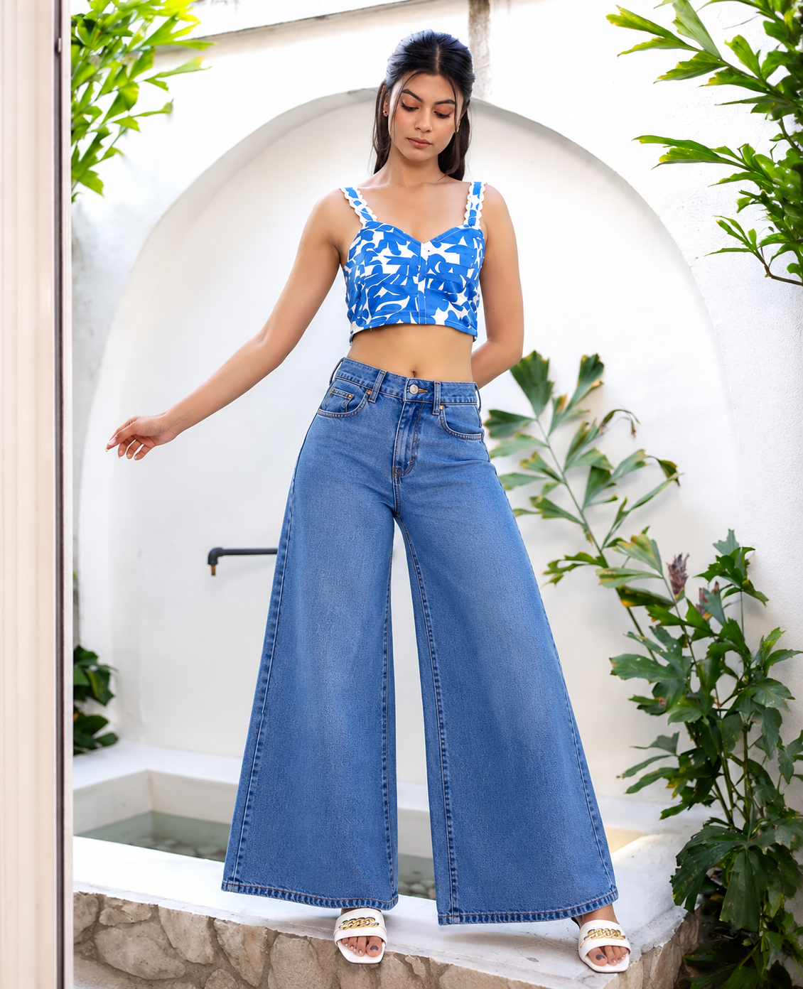 Bluebell Dreams Ruched Crop Top