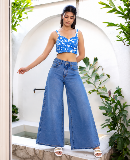 Bluebell Dreams Ruched Crop Top